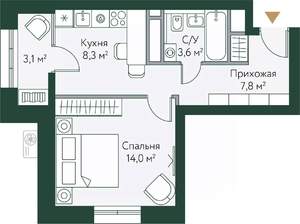 1-к квартира, вторичка, 37м2, 17/24 этаж