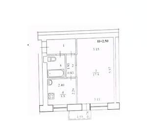 1-к квартира, вторичка, 31м2, 6/7 этаж