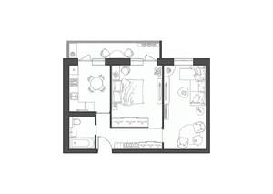 2-к квартира, строящийся дом, 52м2, 9/9 этаж