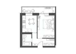 1-к квартира, строящийся дом, 34м2, 9/9 этаж