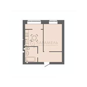 1-к квартира, вторичка, 41м2, 6/9 этаж