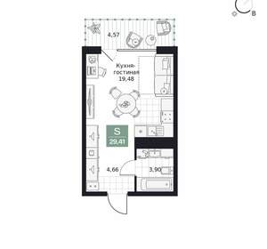 Студия квартира, вторичка, 29м2, 4/10 этаж