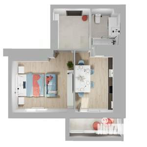 1-к квартира, вторичка, 42м2, 22/24 этаж