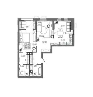 3-к квартира, вторичка, 80м2, 2/24 этаж