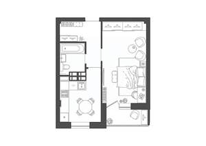 1-к квартира, строящийся дом, 37м2, 16/19 этаж