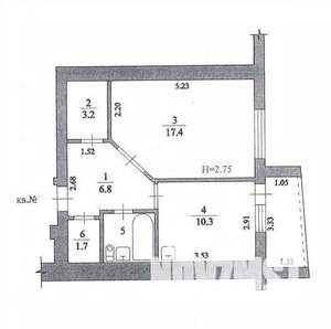 1-к квартира, вторичка, 43м2, 9/9 этаж