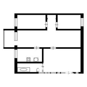 3-к квартира, вторичка, 56м2, 2/5 этаж