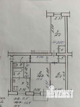 3-к квартира, вторичка, 55м2, 5/5 этаж
