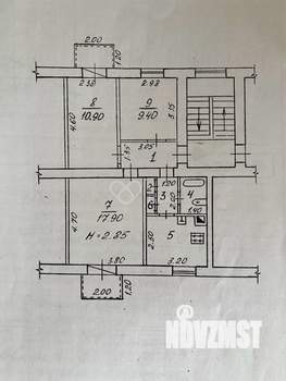 3-к квартира, вторичка, 56м2, 2/2 этаж