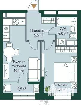 1-к квартира, вторичка, 42м2, 2/24 этаж
