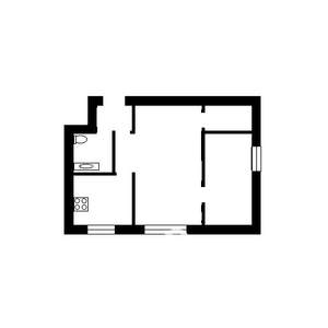2-к квартира, вторичка, 45м2, 1/4 этаж