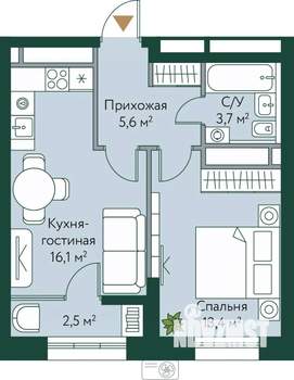 1-к квартира, вторичка, 41м2, 21/24 этаж
