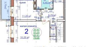 1-к квартира, сданный дом, 73м2, 9/10 этаж