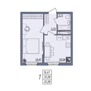 1-к квартира, вторичка, 31м2, 3/10 этаж