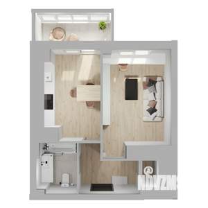 1-к квартира, вторичка, 44м2, 12/24 этаж