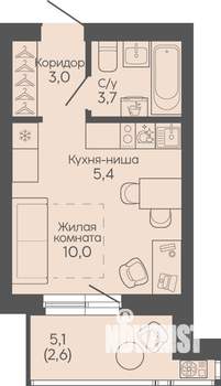 Студия квартира, вторичка, 25м2, 10/19 этаж