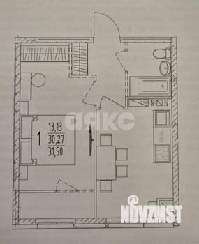 1-к квартира, сданный дом, 32м2, 6/8 этаж
