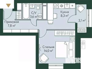 1-к квартира, вторичка, 37м2, 13/24 этаж