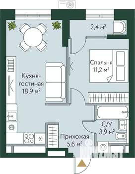 1-к квартира, вторичка, 42м2, 4/24 этаж