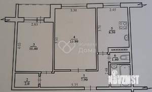 2-к квартира, вторичка, 51м2, 8/9 этаж