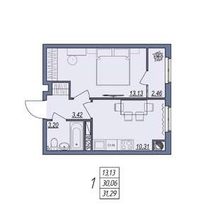 1-к квартира, вторичка, 31м2, 7/8 этаж