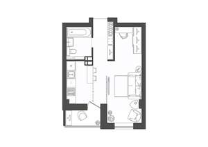 1-к квартира, строящийся дом, 31м2, 9/19 этаж