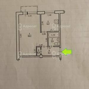 1-к квартира, вторичка, 31м2, 4/4 этаж