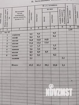3-к квартира, вторичка, 61м2, 2/5 этаж