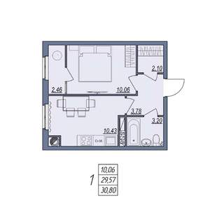 1-к квартира, вторичка, 31м2, 8/8 этаж