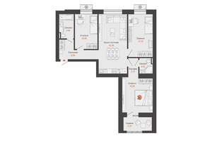 3-к квартира, строящийся дом, 82м2, 7/8 этаж