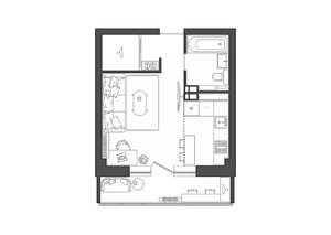 1-к квартира, строящийся дом, 29м2, 2/19 этаж