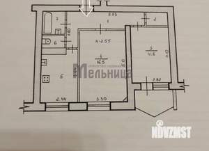 2-к квартира, вторичка, 53м2, 1/10 этаж