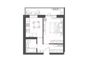 1-к квартира, строящийся дом, 34м2, 6/9 этаж