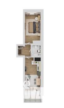 1-к квартира, вторичка, 46м2, 9/16 этаж