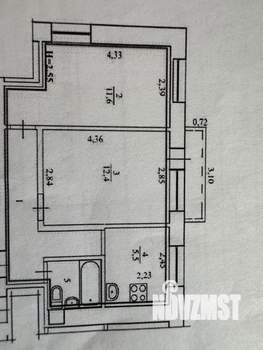 2-к квартира, вторичка, 42м2, 4/4 этаж