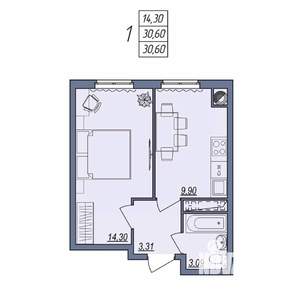 1-к квартира, вторичка, 31м2, 4/10 этаж