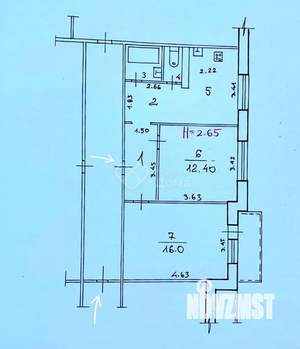 2-к квартира, вторичка, 51м2, 2/16 этаж