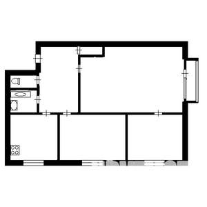 3-к квартира, вторичка, 53м2, 2/5 этаж