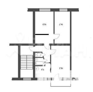 3-к квартира, вторичка, 64м2, 4/9 этаж