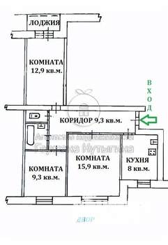 3-к квартира, вторичка, 61м2, 3/9 этаж