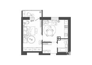 1-к квартира, строящийся дом, 41м2, 6/19 этаж