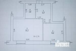 1-к квартира, вторичка, 35м2, 1/5 этаж