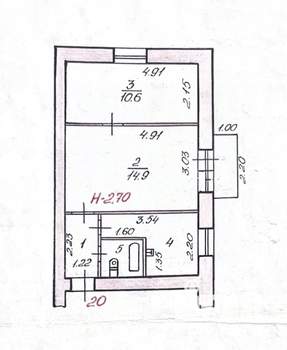 2-к квартира, вторичка, 36м2, 2/3 этаж