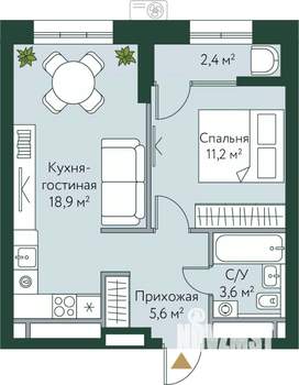 1-к квартира, вторичка, 42м2, 21/24 этаж