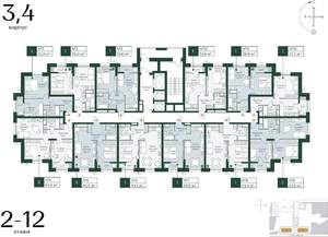 1-к квартира, строящийся дом, 44м2, 4/24 этаж