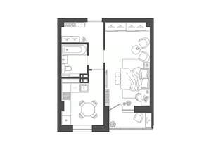 1-к квартира, строящийся дом, 37м2, 6/19 этаж