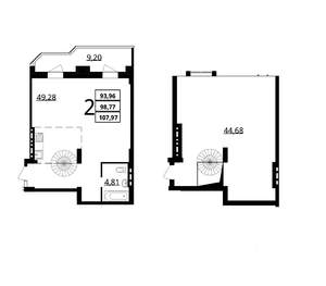 3-к квартира, сданный дом, 108м2, 7/7 этаж
