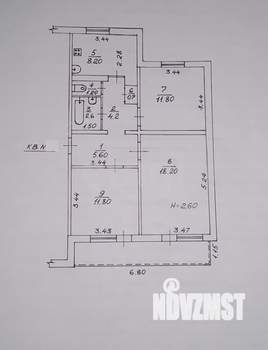 3-к квартира, вторичка, 64м2, 13/16 этаж