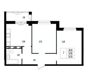 Студия квартира, вторичка, 58м2, 15/17 этаж