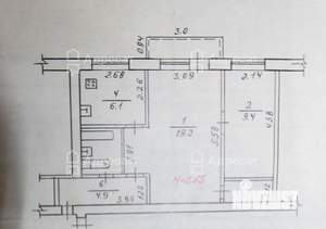 2-к квартира, вторичка, 46м2, 2/4 этаж